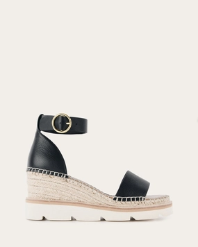 Everyday Comfort Kelly Mid Heel Wedges Black White