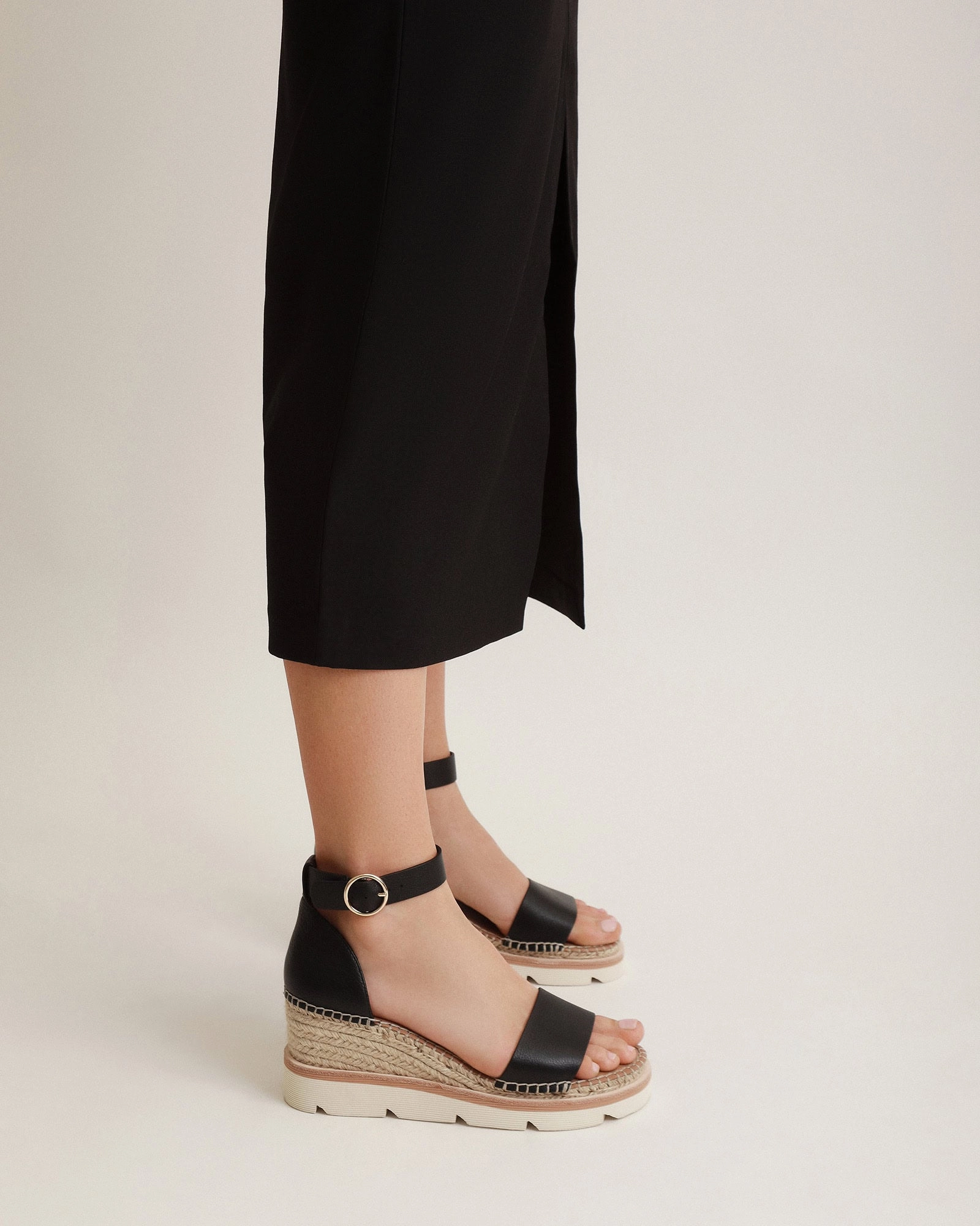 Bold Looks Built For Motion Kelly Mid Heel Wedges Black White