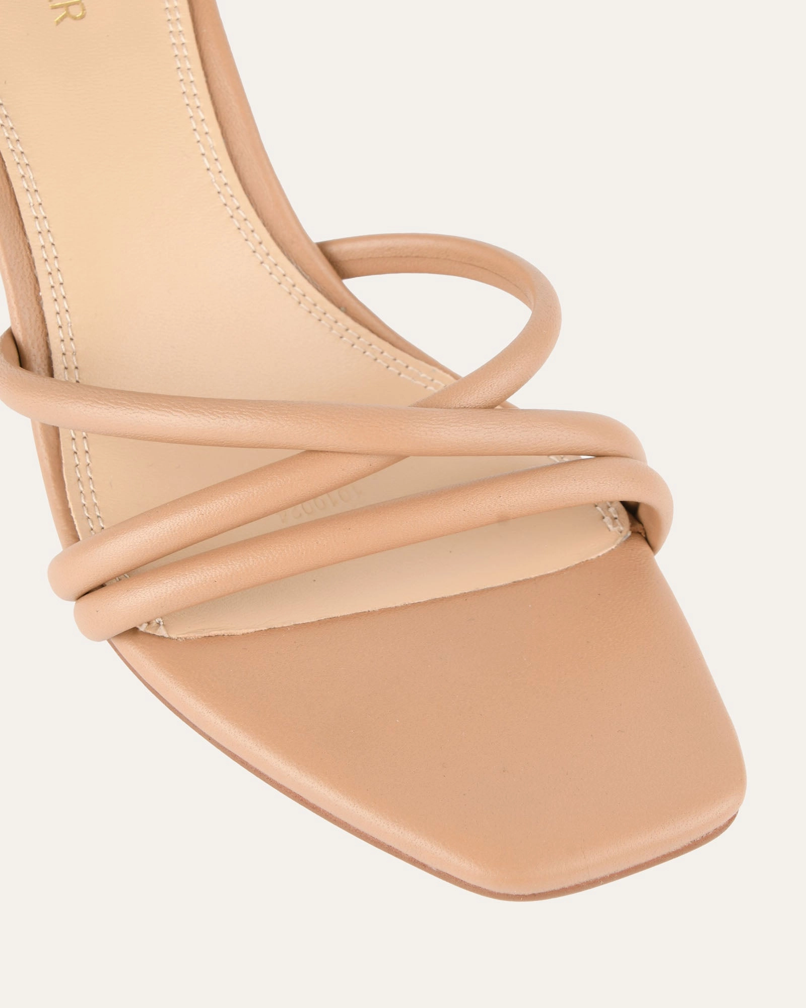 Crafted Flow Nicola Mid Heel Sandals Tan Leather