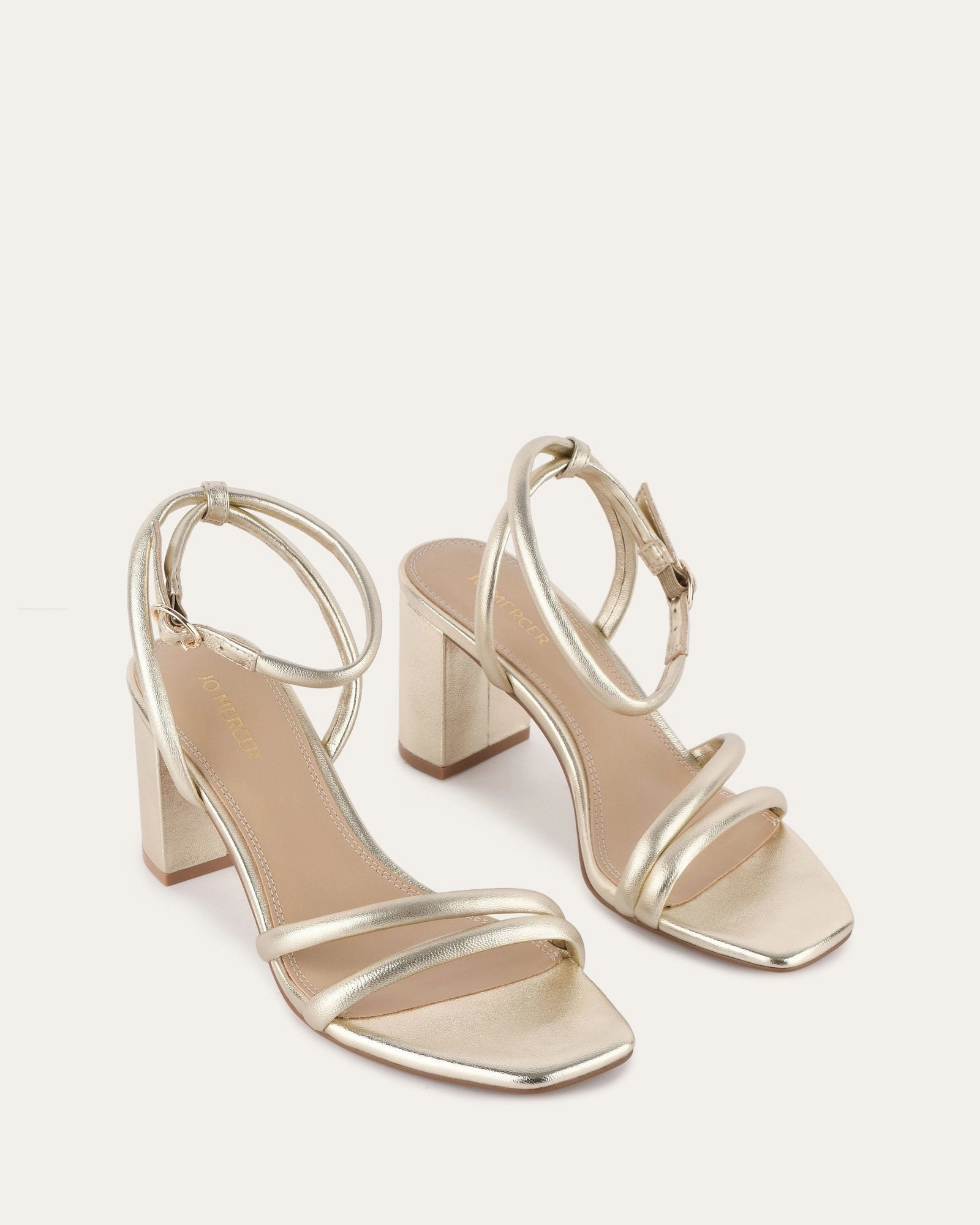 Modern Casuals Refined Fit Gear Nino High Heel Sandals Soft Gold Leather