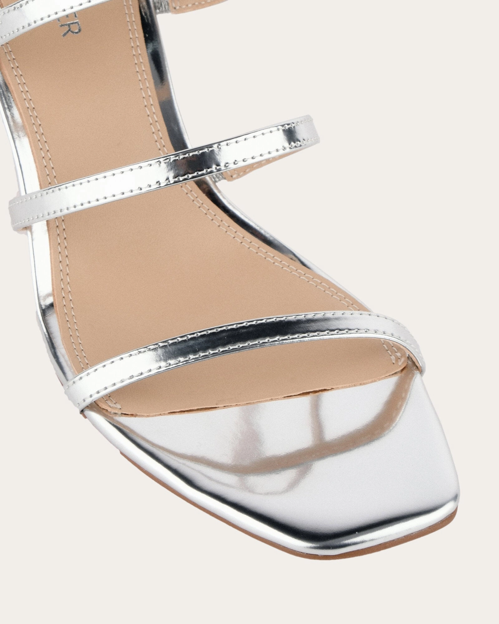 Versatility Gear Minimal Design Nix Mid Heel Sandals Silver Patent