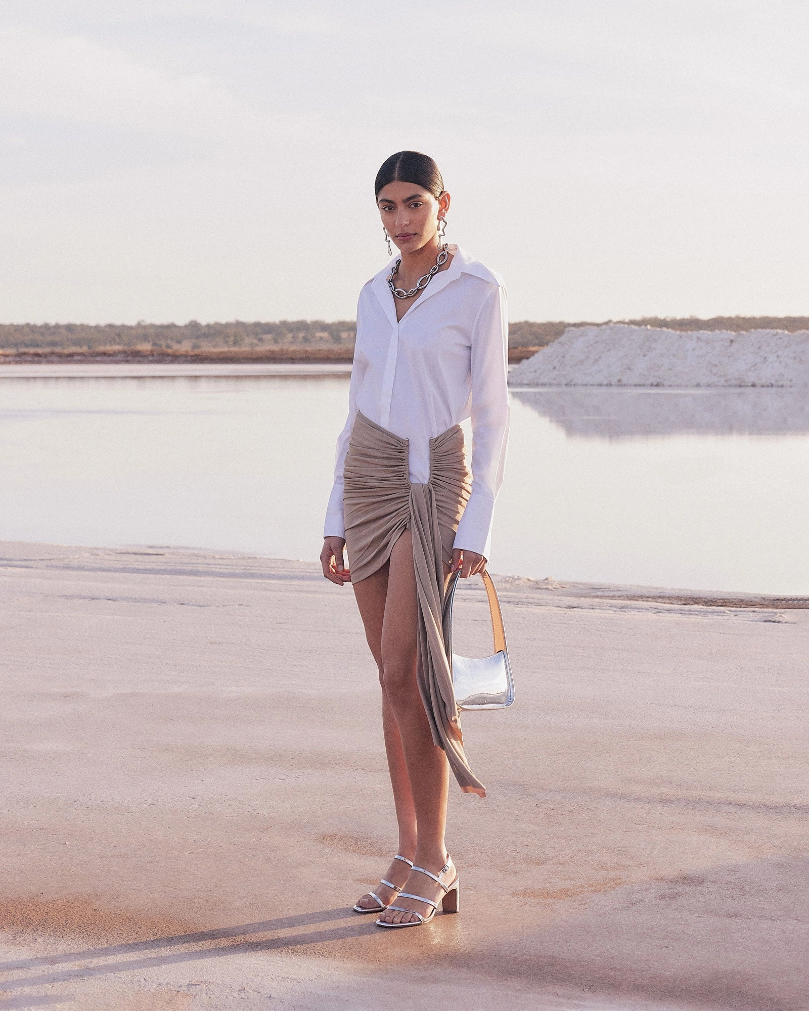 Nix Mid Heel Sandals Silver Patent Modern Motionwear Your Daily System