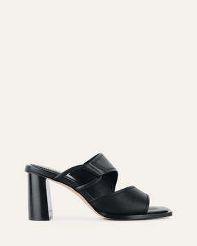 Design In Focus Cammy Mid Heel Sandals Black Leather