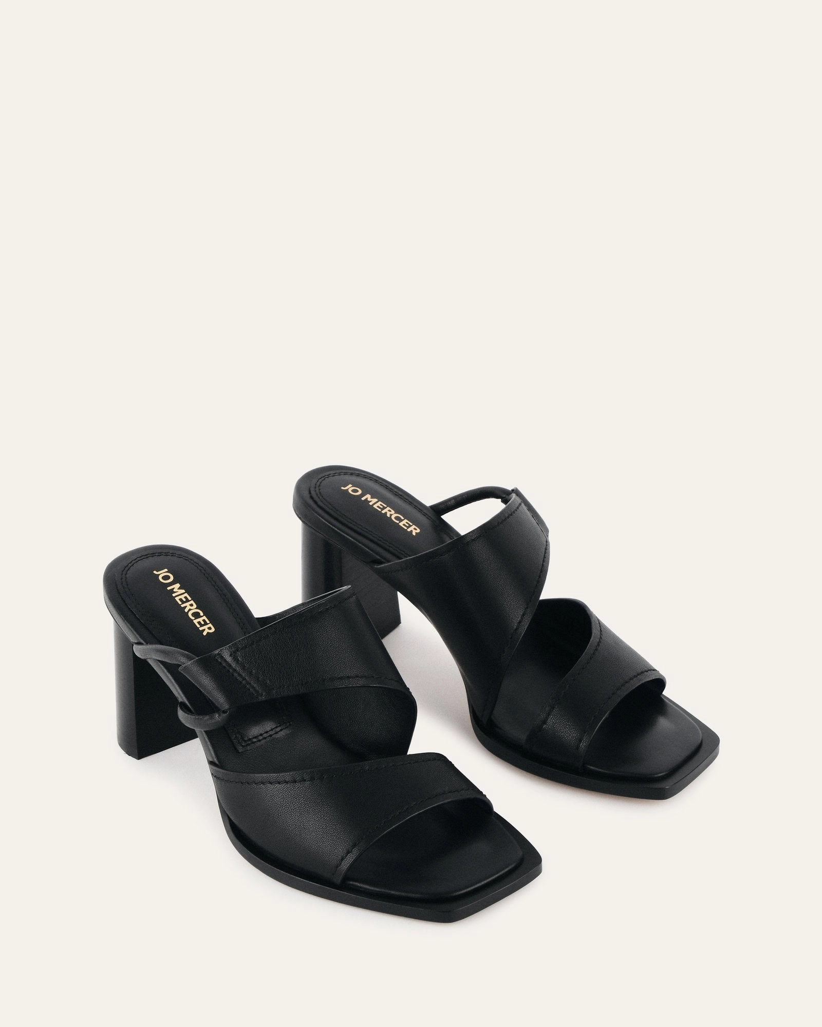Your Daily System Cammy Mid Heel Sandals Black Leather