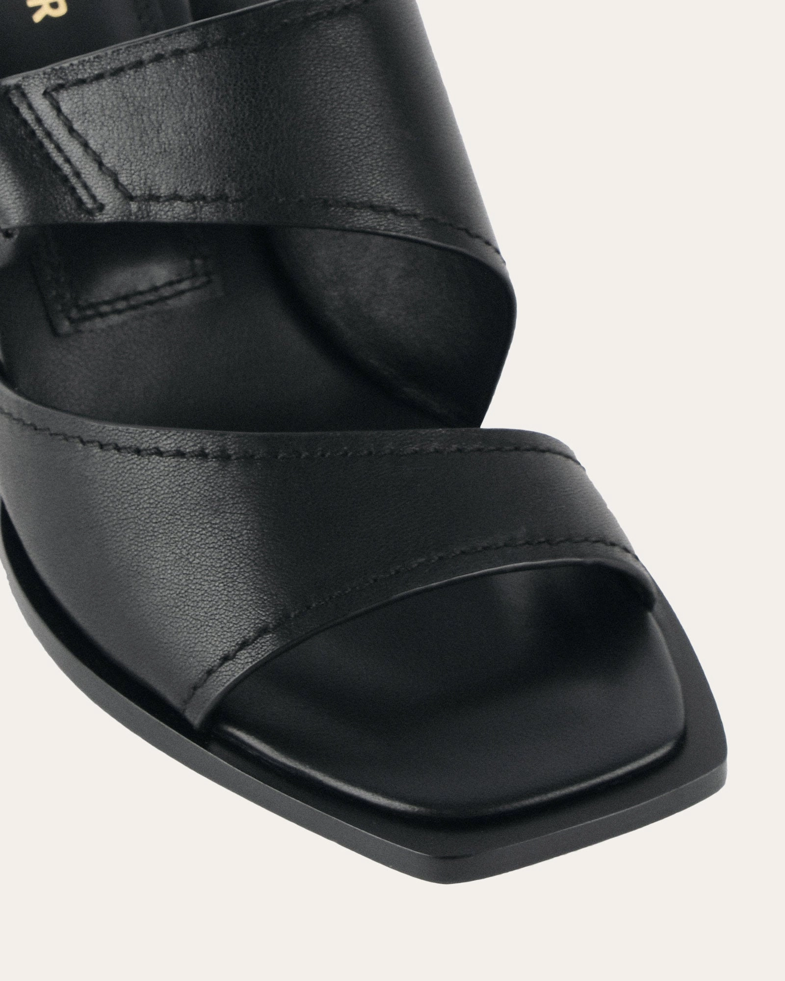 Everyday Armor Refined Presence Cammy Mid Heel Sandals Black Leather