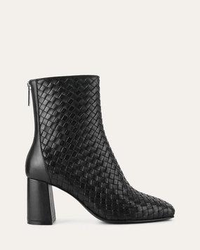 Versatile Drop Nola Mid Ankle Boots Black Leather