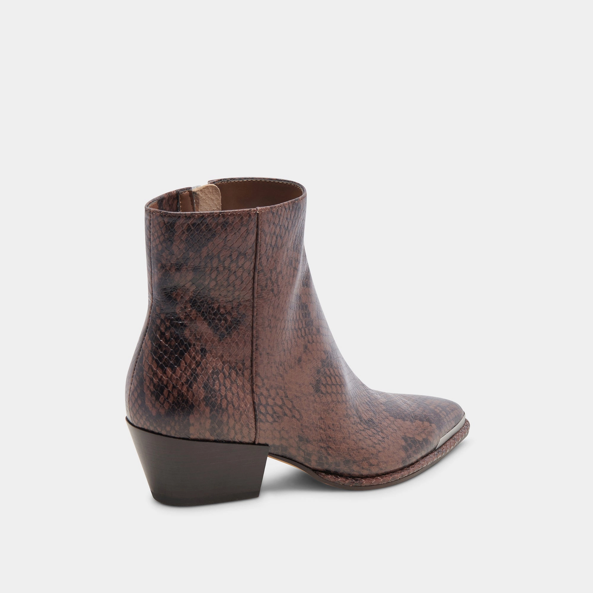 City Uniform Style Forward Nonah Booties Java Snake Embossed