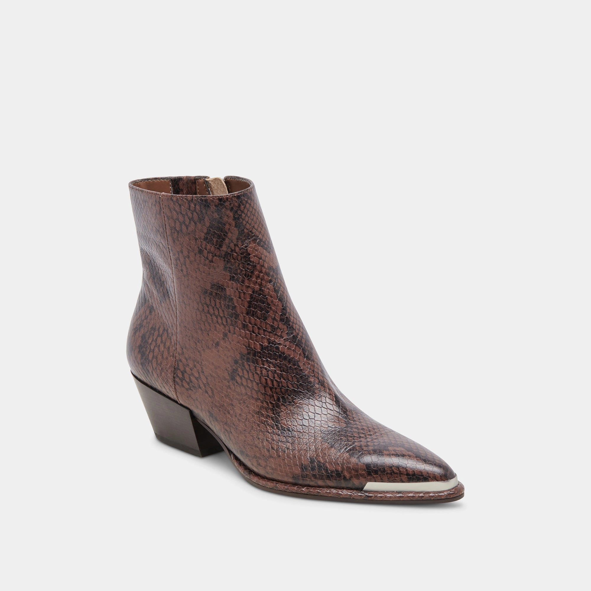 Made To Flex Streamlined Urban Nonah Booties Java Snake Embossed