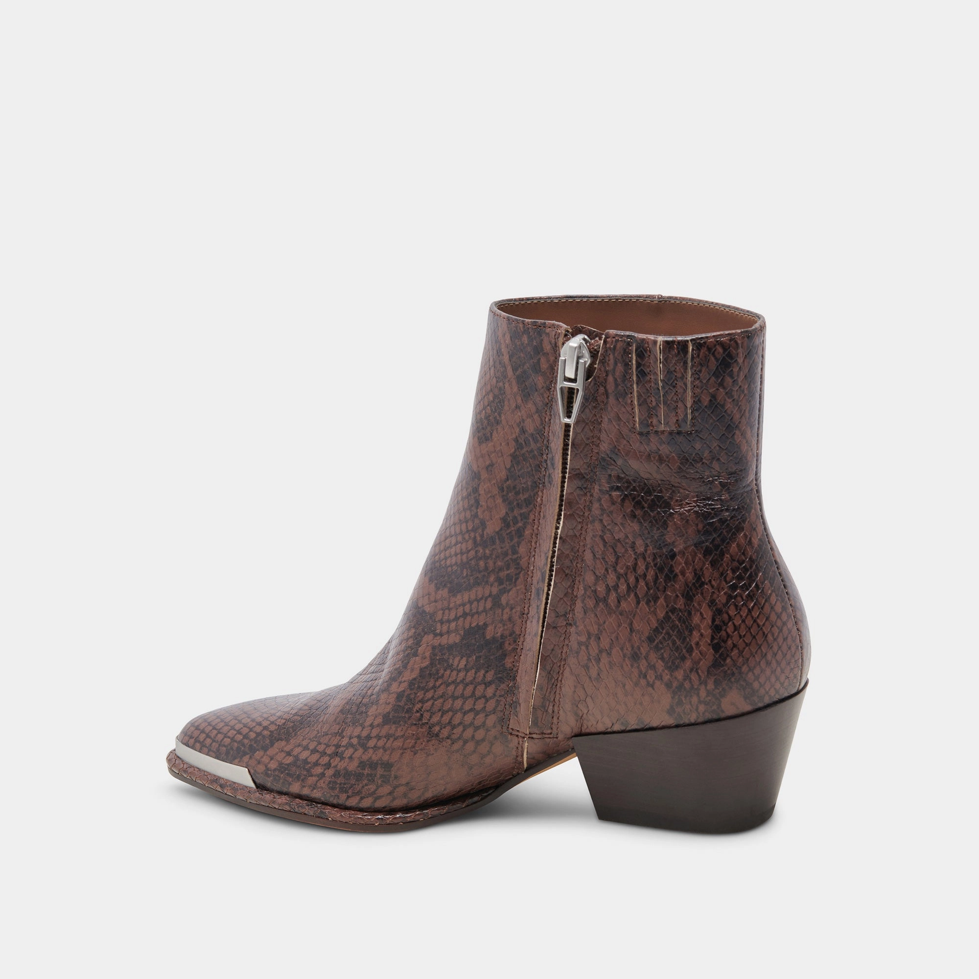 Nonah Booties Java Snake Embossed Seasonless Drop