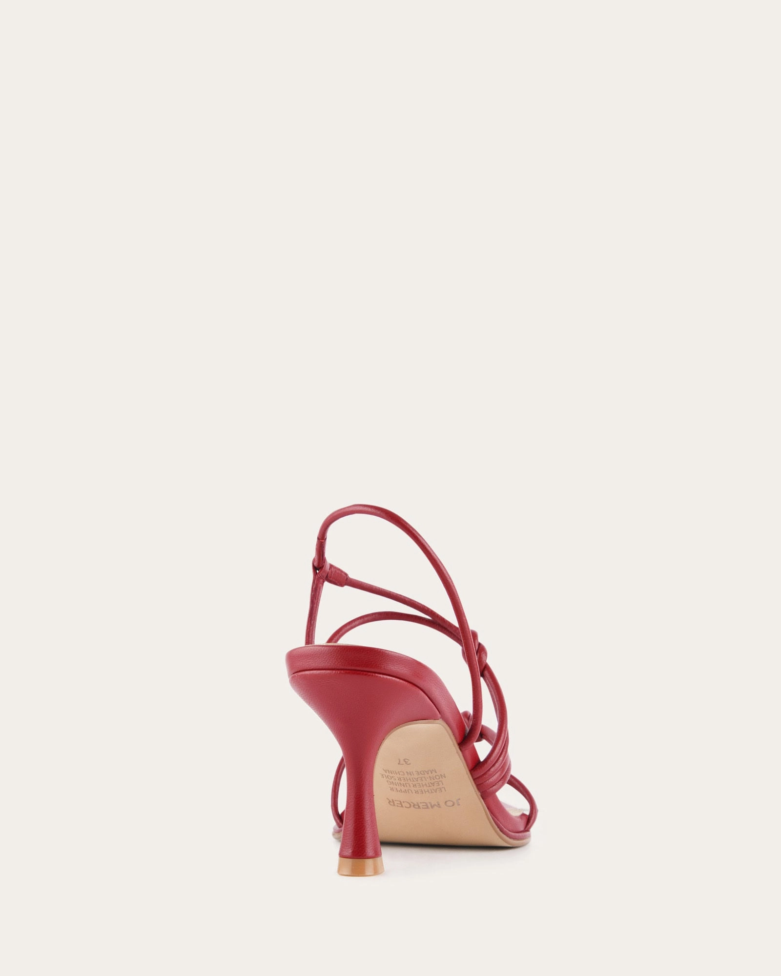 Designed For Fluidity Norma Mid Heel Sandals Ruby Red Leather