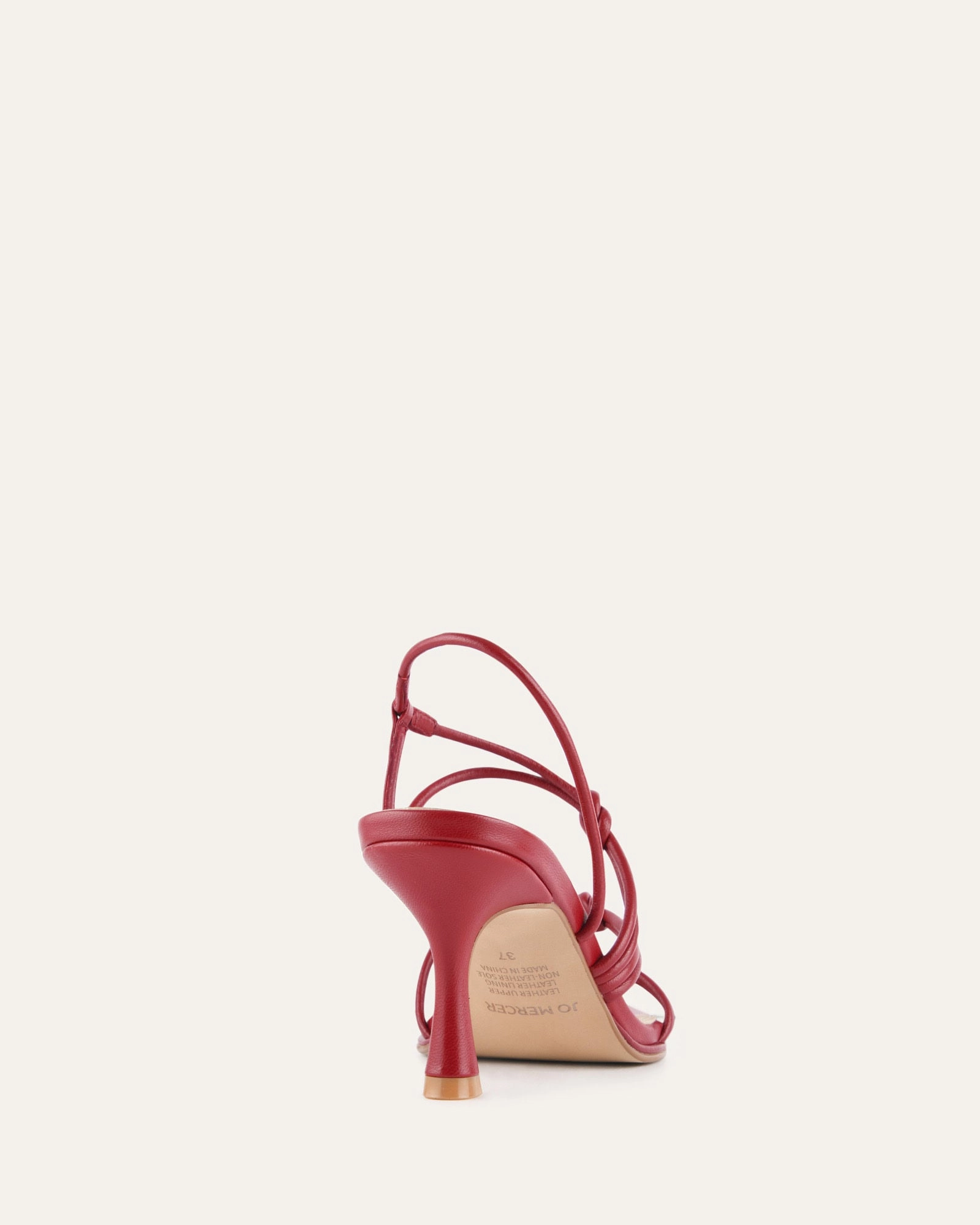 Free To Move Norma Mid Heel Sandals Ruby Red Leather