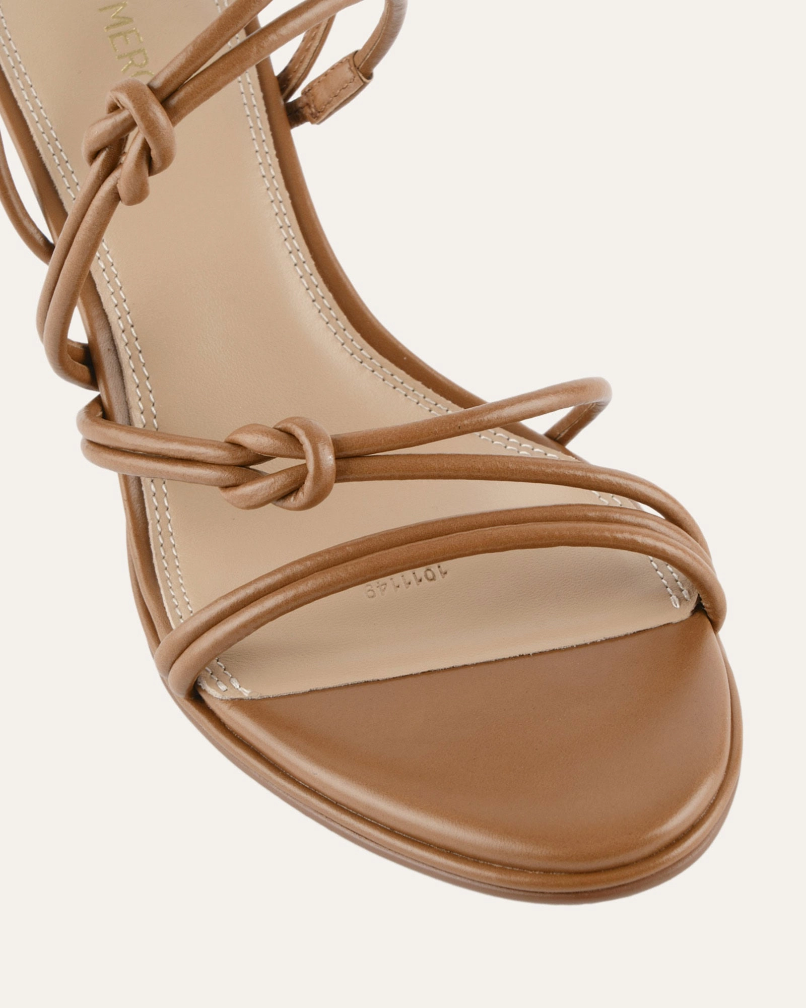 Essentials, Redesigned Norma Mid Heel Sandals Tuscan Tan Leather