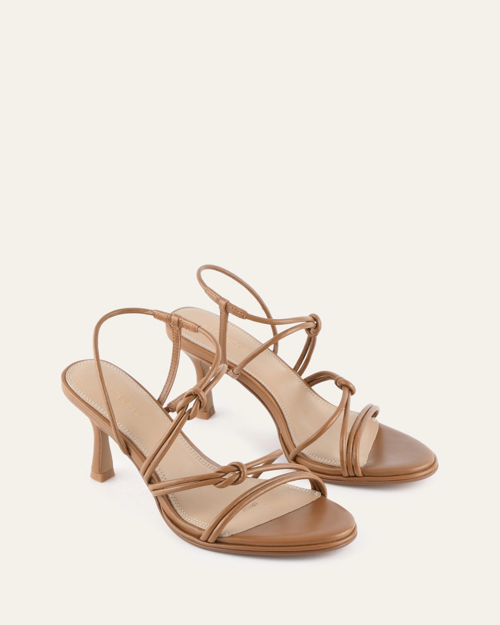 Curated Looks Anyday Style Norma Mid Heel Sandals Tuscan Tan Leather
