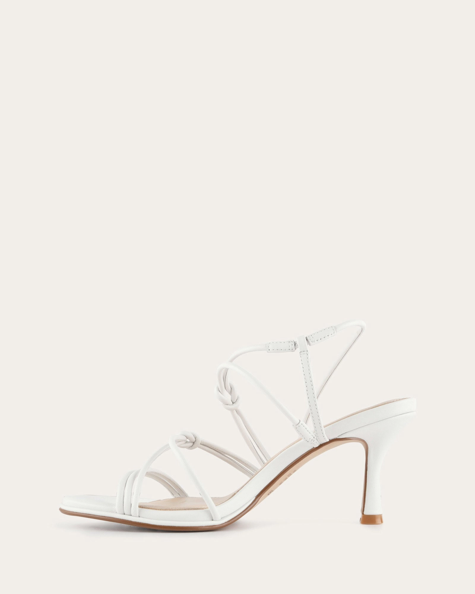 Norma Mid Heel Sandals White Leather Style Forward