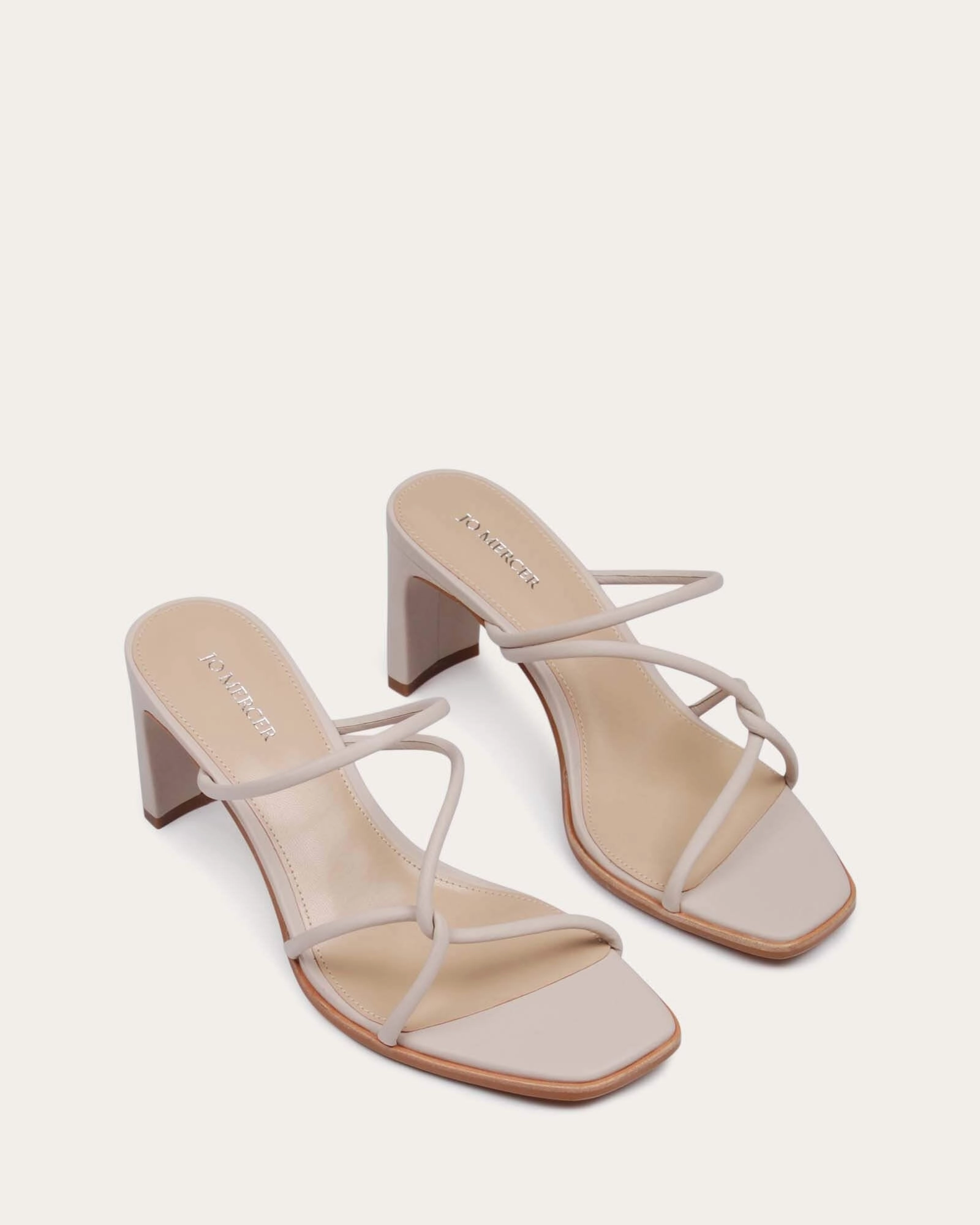 Novi Mid Heel Sandals Bone Leather Conscious Form