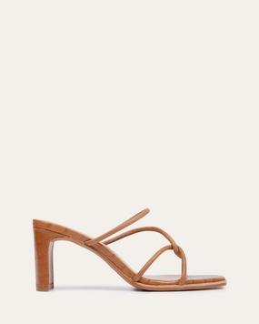Daily Wear Novi Mid Heel Sandals Tan Leather