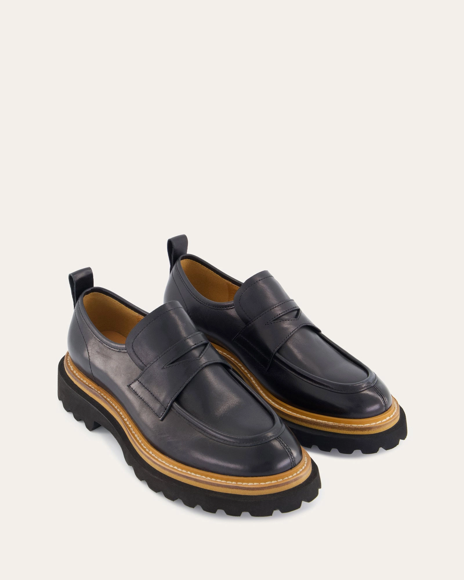 Refined Balance Obi Loafers Black Leather