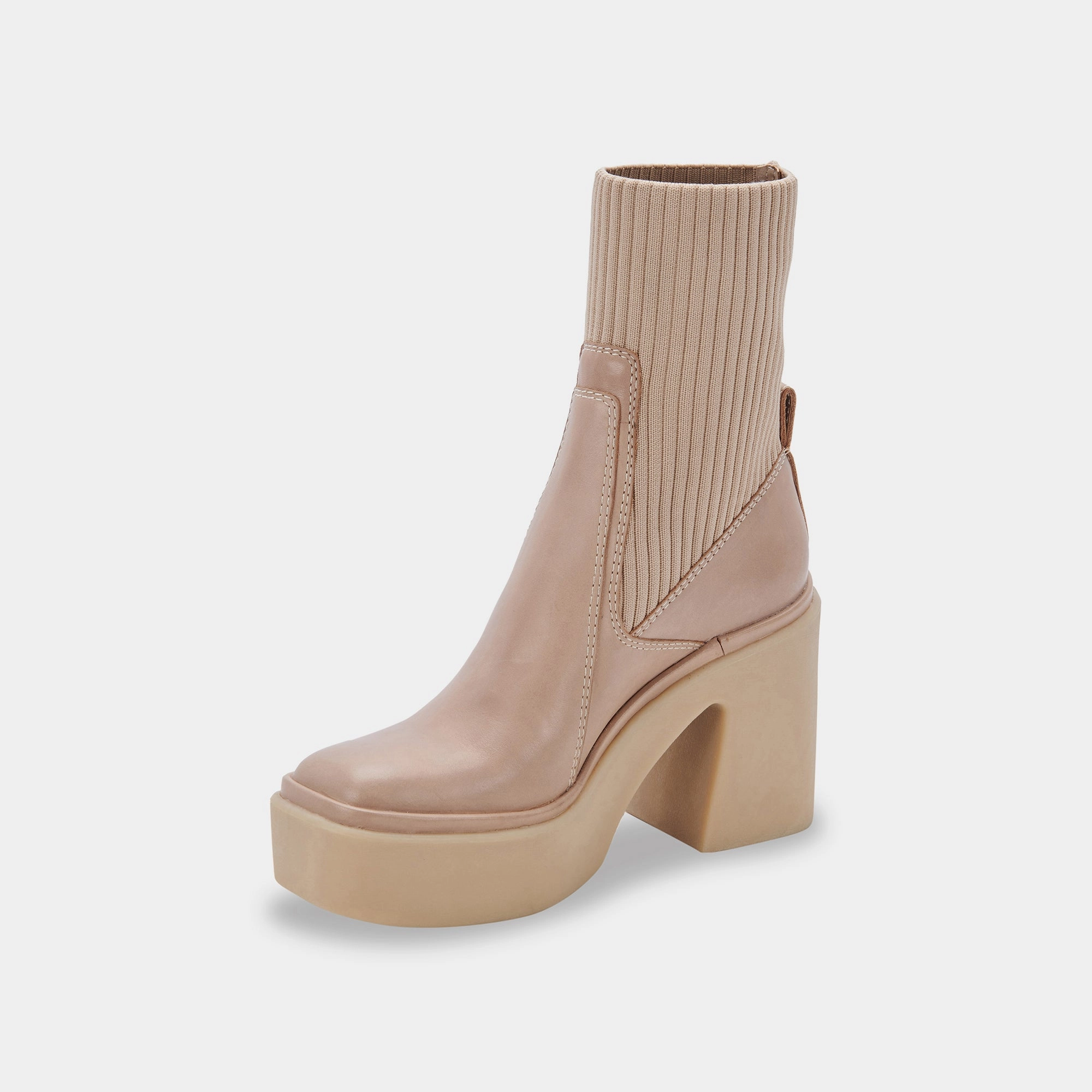 Sleek Vibes Layered Living Odina Boots Taupe Leather