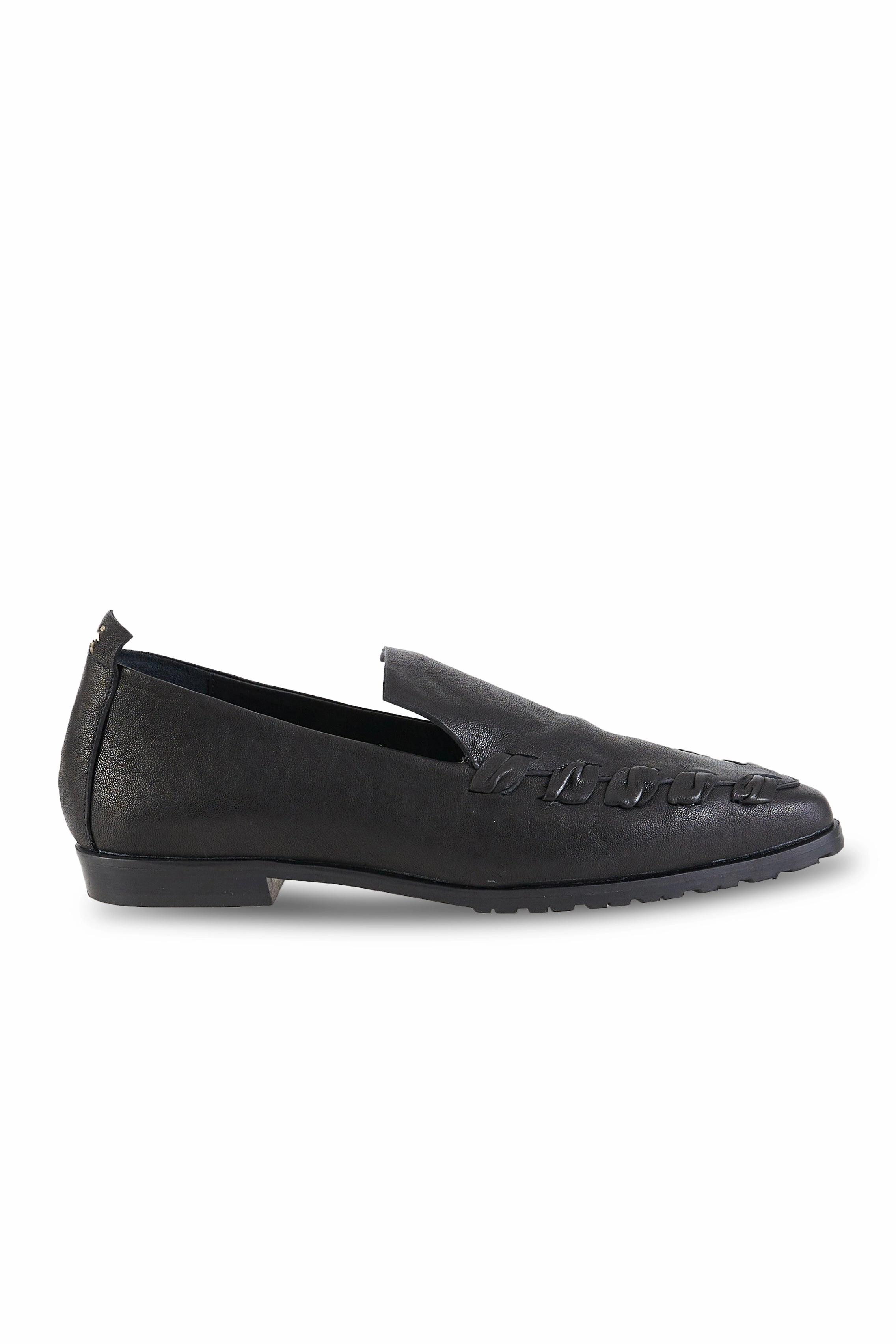 Inspired By Rhythm Old Iron Ricamo Leather Loafer In Nero