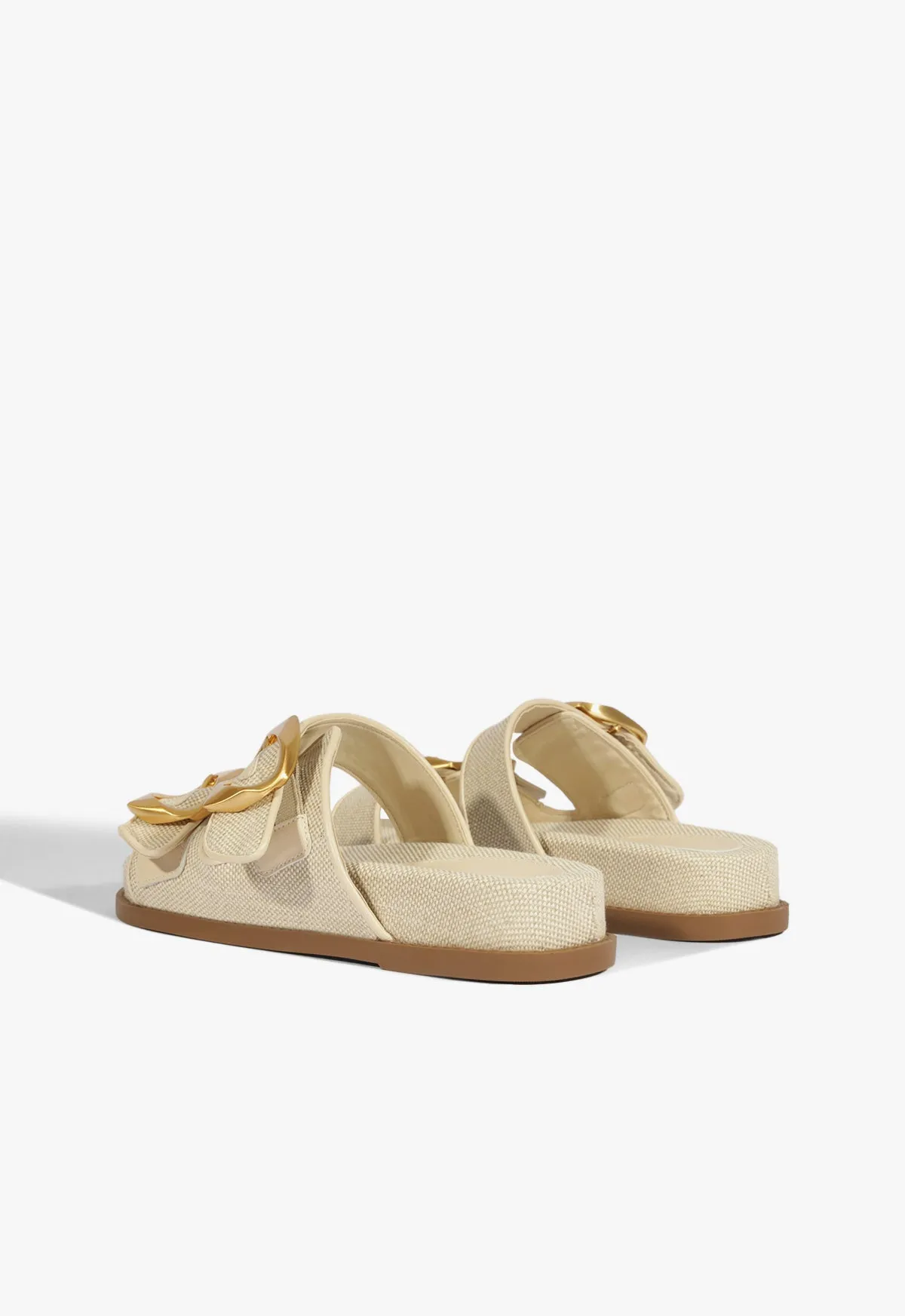 Gear For Now Olga Beige Linen Sporty Sandal