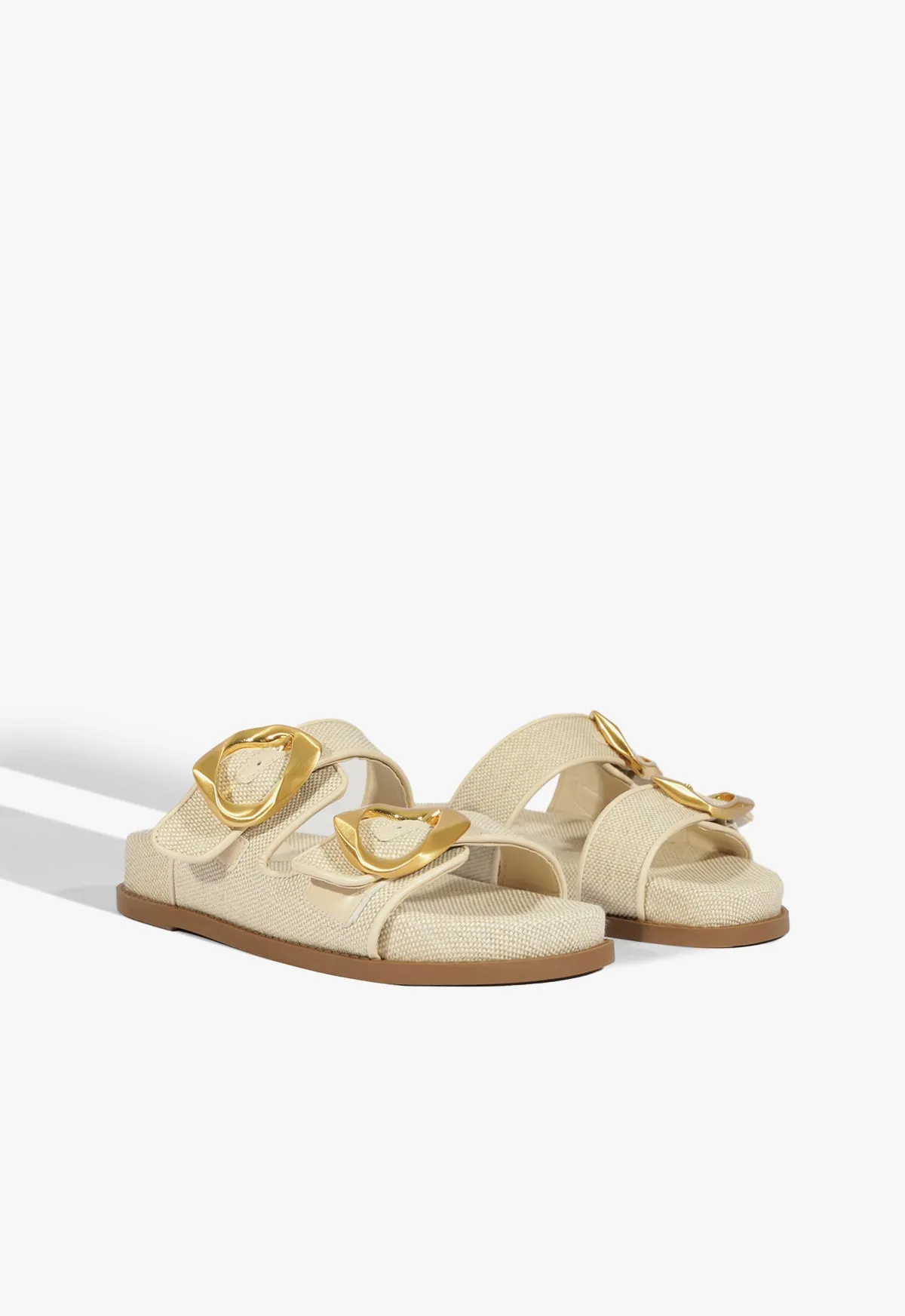 Streamlined Edge Ease Daily Olga Beige Linen Sporty Sandal