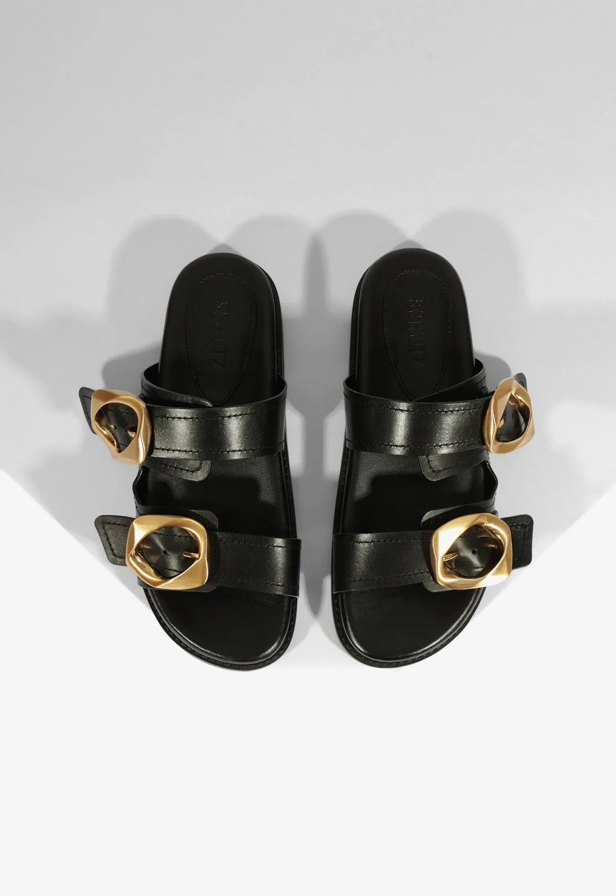 Olga Black Leather Sporty Sandal Optimized Outfitwear