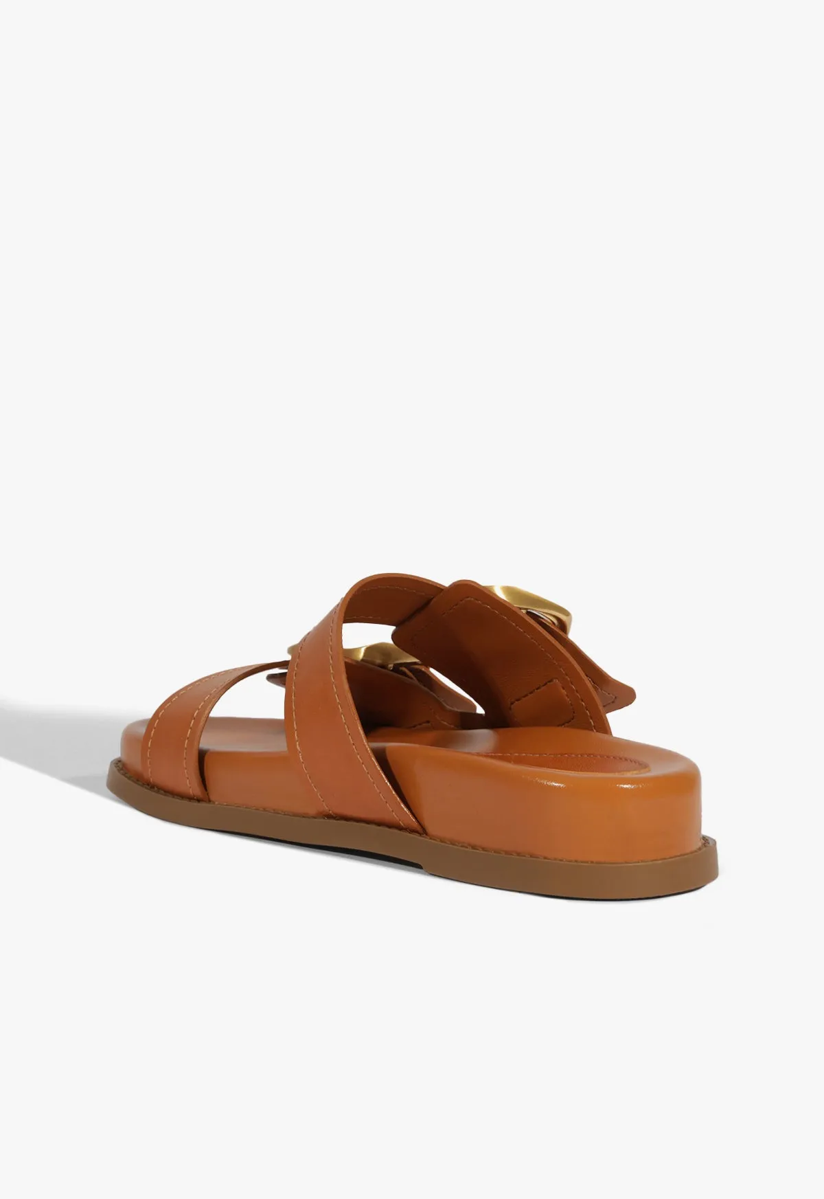 Olga Brown Leather Sporty Sandal Ease In Motion Quiet Fit