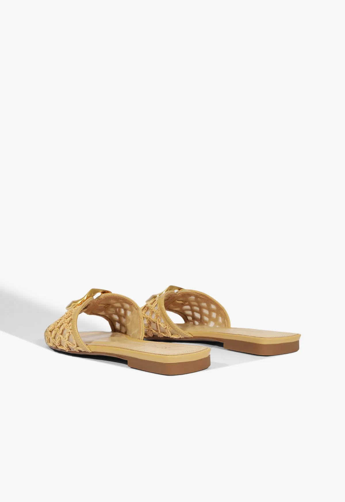 Olga Embroidery Synthetic Sandal Minimalist Edge