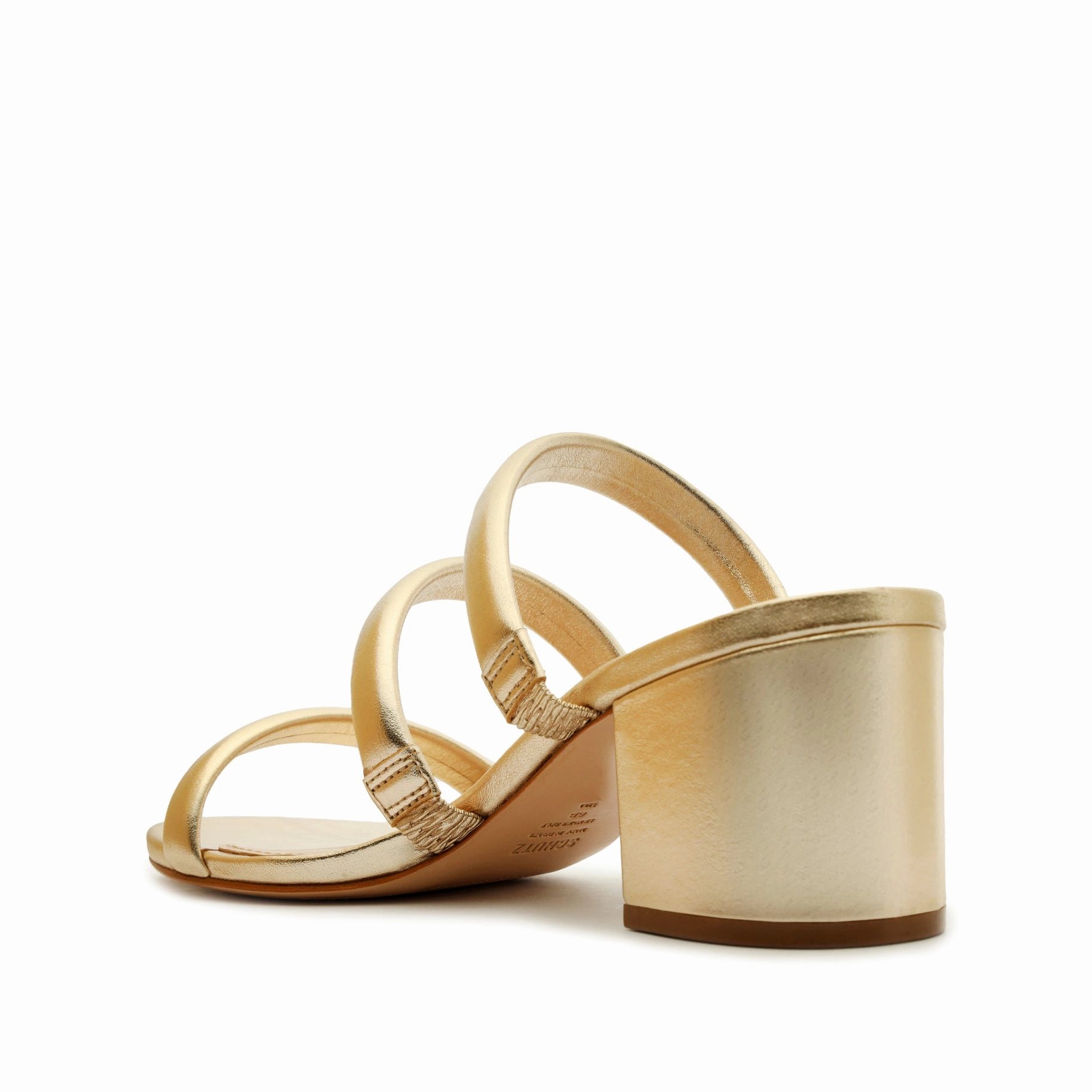 Olly Mid Block Metallic Leather Sandal Refined Looks Function   Feel