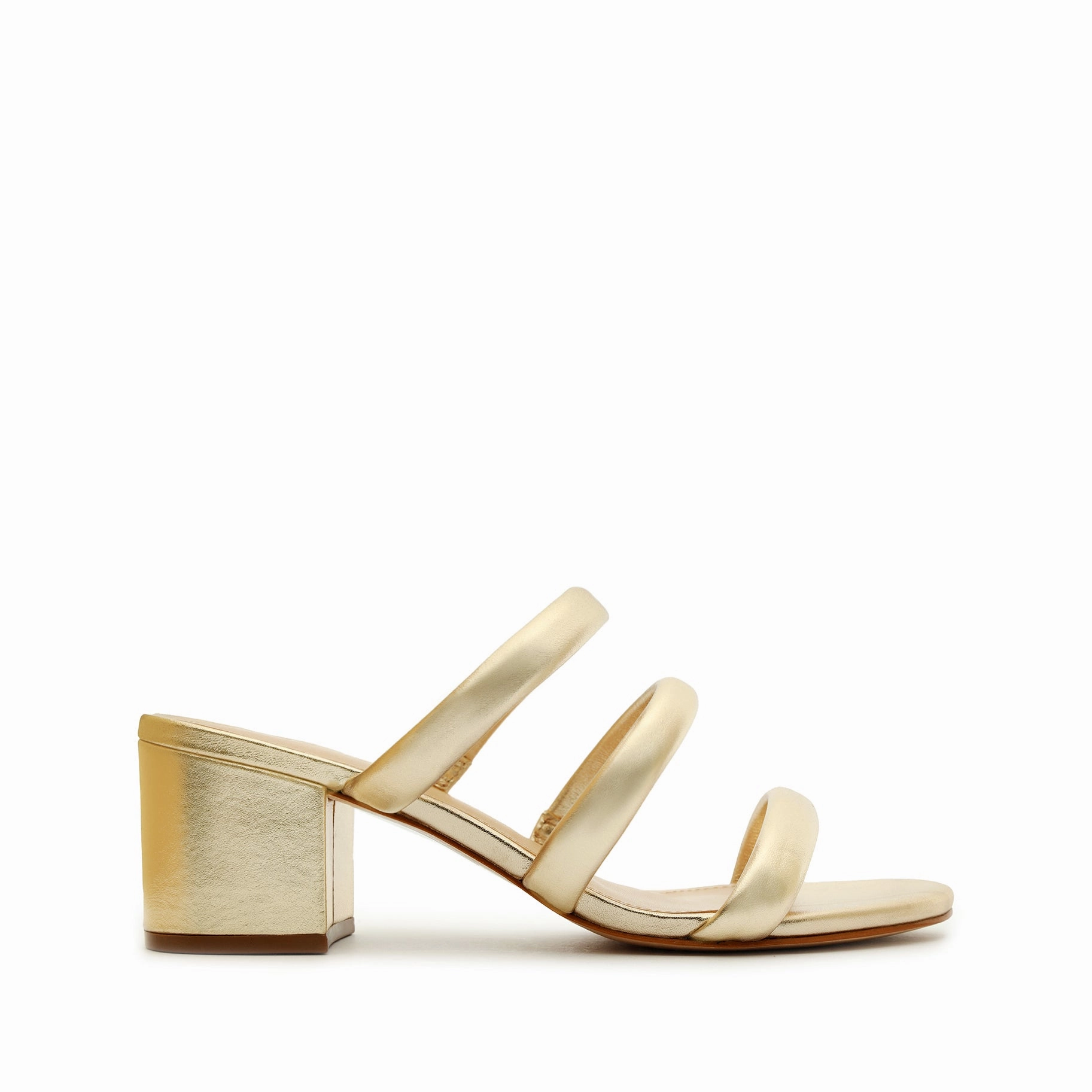 Olly Mid Block Metallic Leather Sandal Relaxed Innovation Unisex Energy