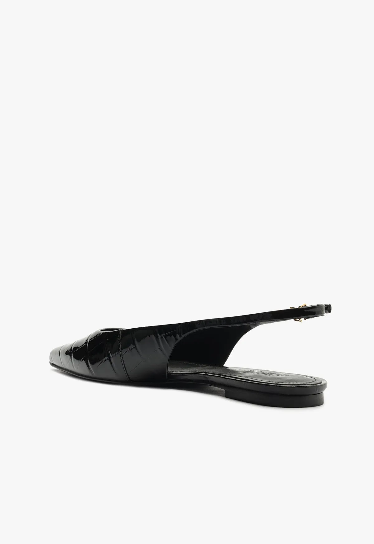 Engineered Comfort Paola Black Leather Flat