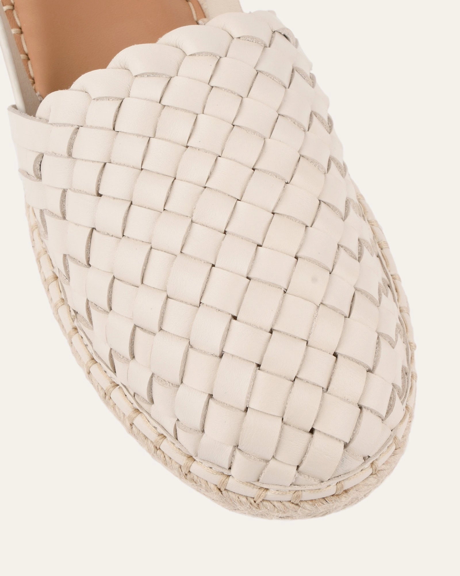 Opal Flat Espadrilles Off White Leather Daily Build