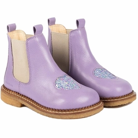 Street-Forward Angulus Chelsea Boots Lilac/Confetti Glitter/Elastic