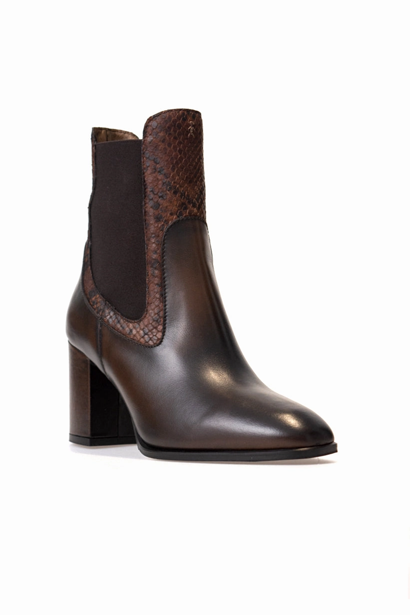 Comfort-Driven Ankle Boots In Calf Spazzolato And Printed Leather