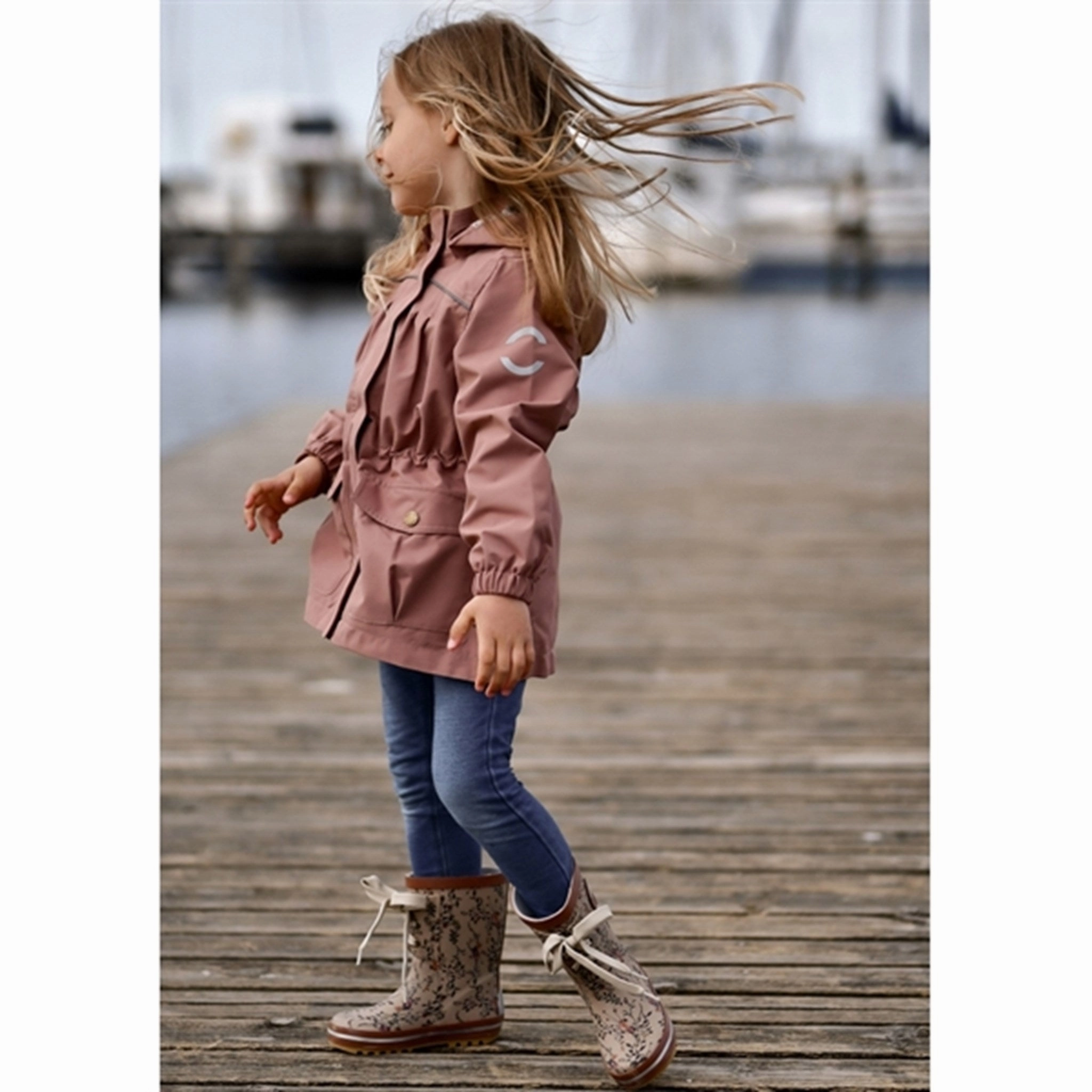 Mikk-Line Rubber Boots Print Nougat Sleek Presence