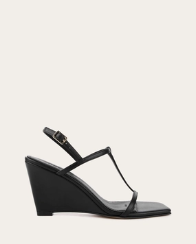 Comfort In Motion Ophelia Mid Heel Wedges Black Leather
