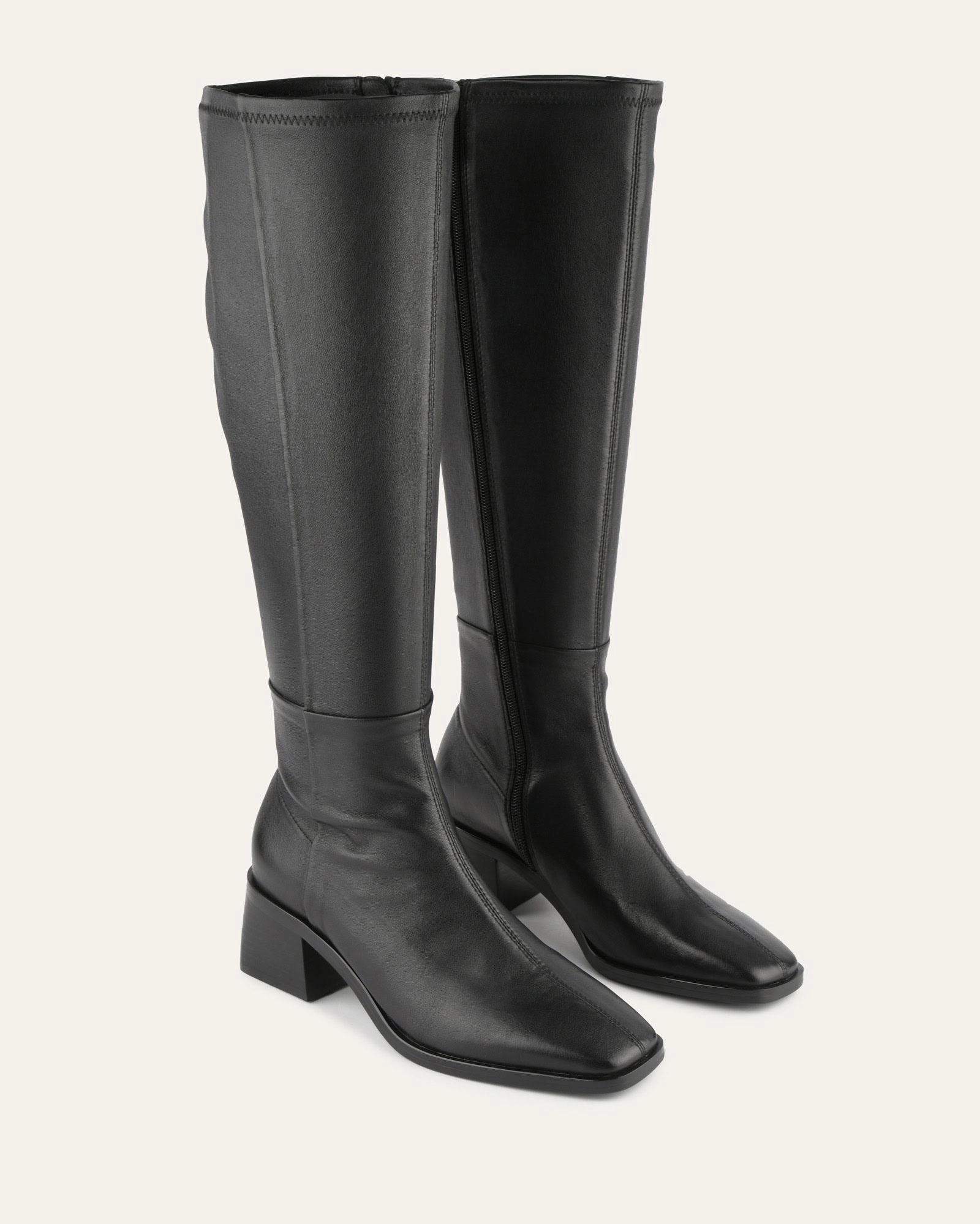 Purpose-First Outfit Anyday Style Queenie Knee Boots Black Leather