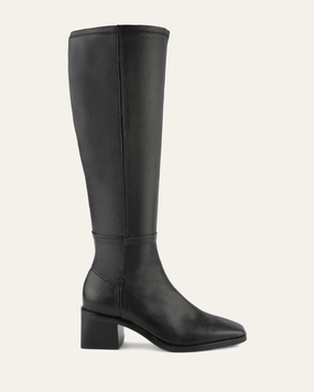 Essential Drop Refined To Go Queenie Knee Boots Black Leather