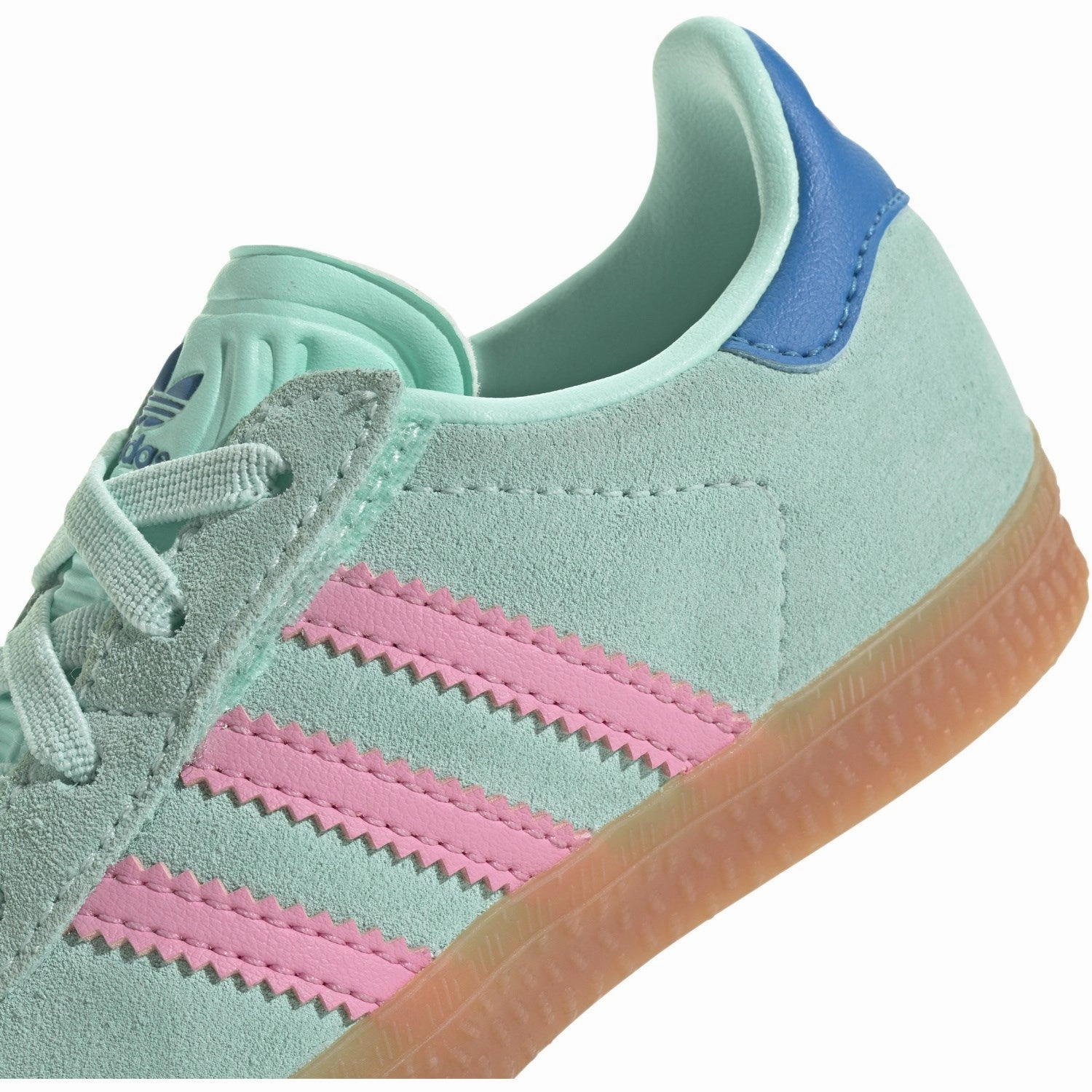 Adidas Originals Clear Mint/Bliss Pink/Bright Blue Gazelle Cf El I Sneakers Crafted Ease Understated Utility