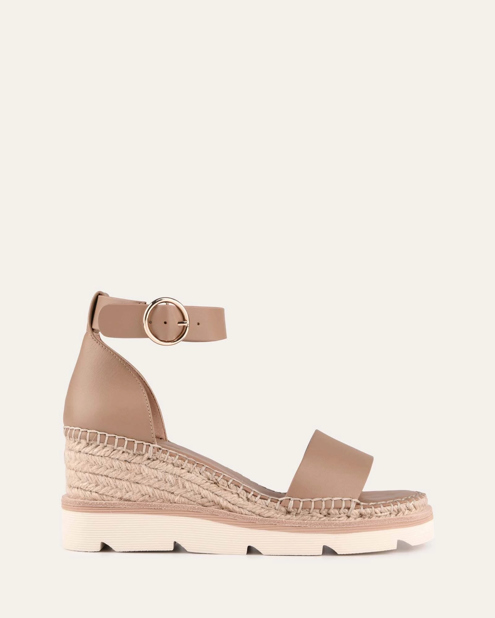 Modern Motionwear Kelly Mid Heel Wedges Tan Leather