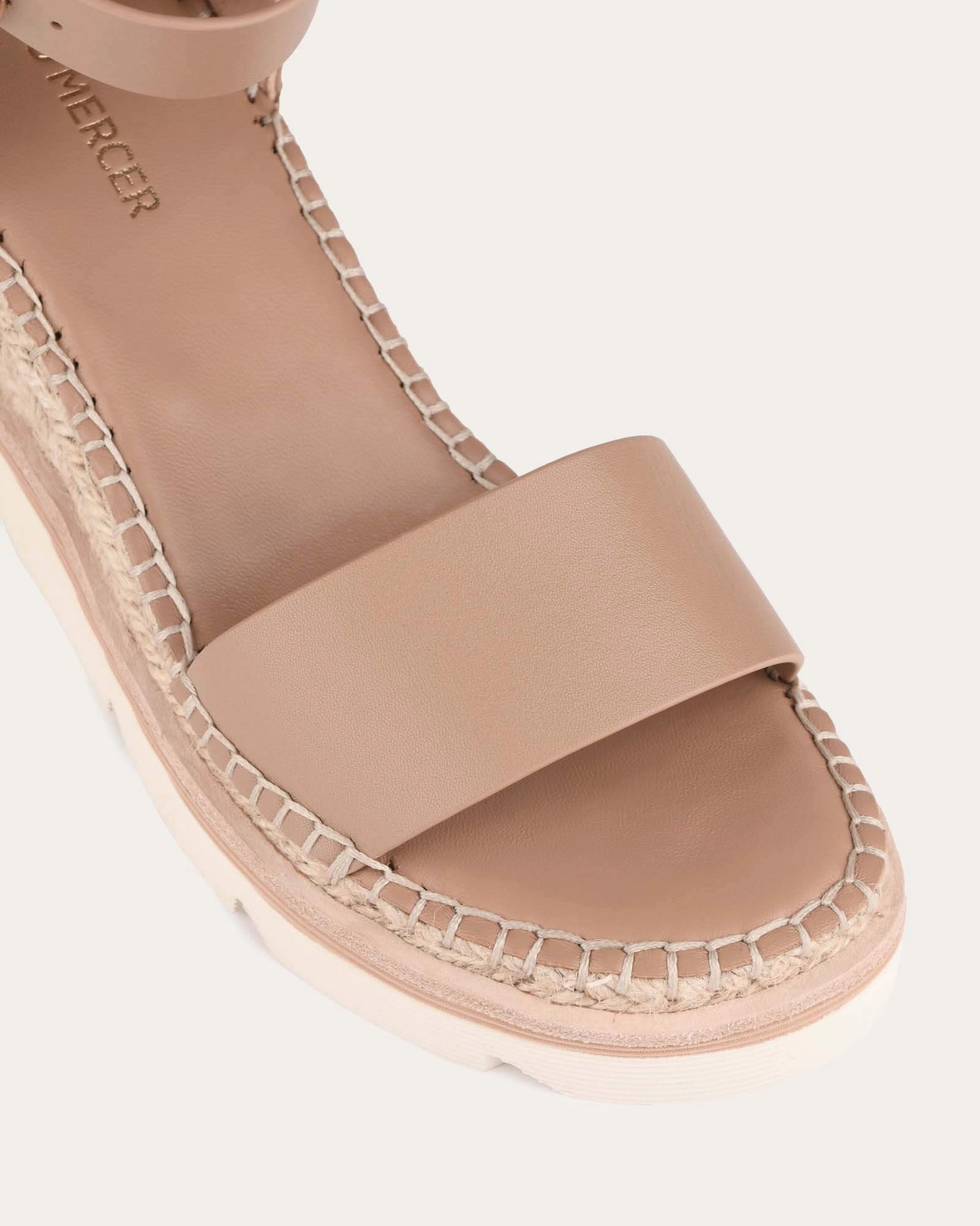 Kelly Mid Heel Wedges Tan Leather Optimized Outfitwear