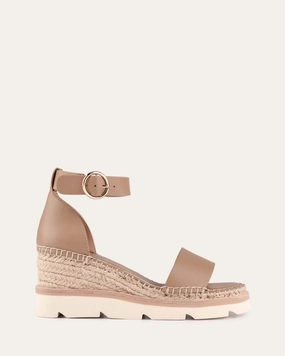 Timeless Cool Kelly Mid Heel Wedges Tan Leather