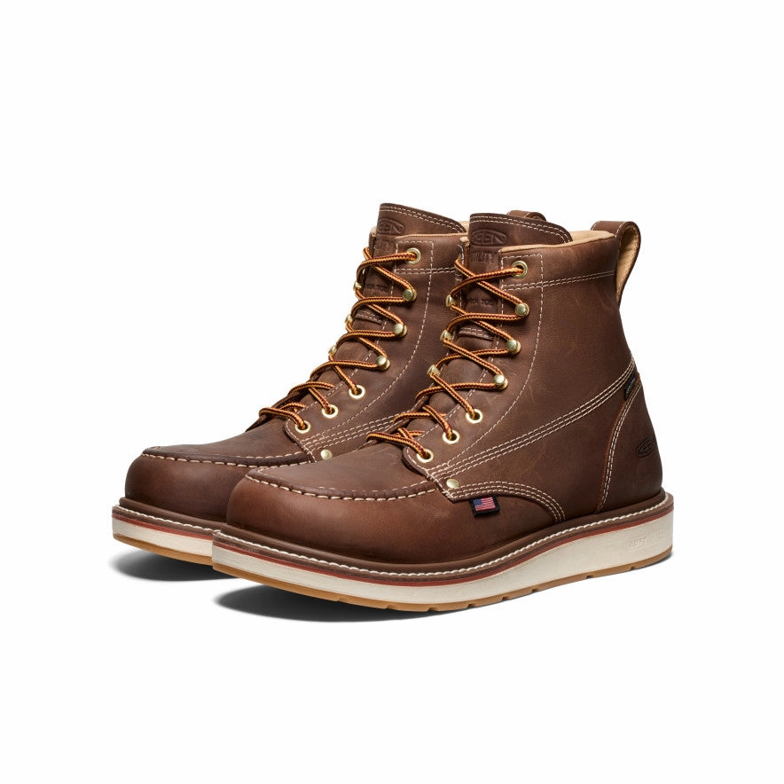 Quiet Vibe Breathe And Move Men'S Liberty 6" Waterproof Boot (Carbon Toe)  |  Chestnut/Gum