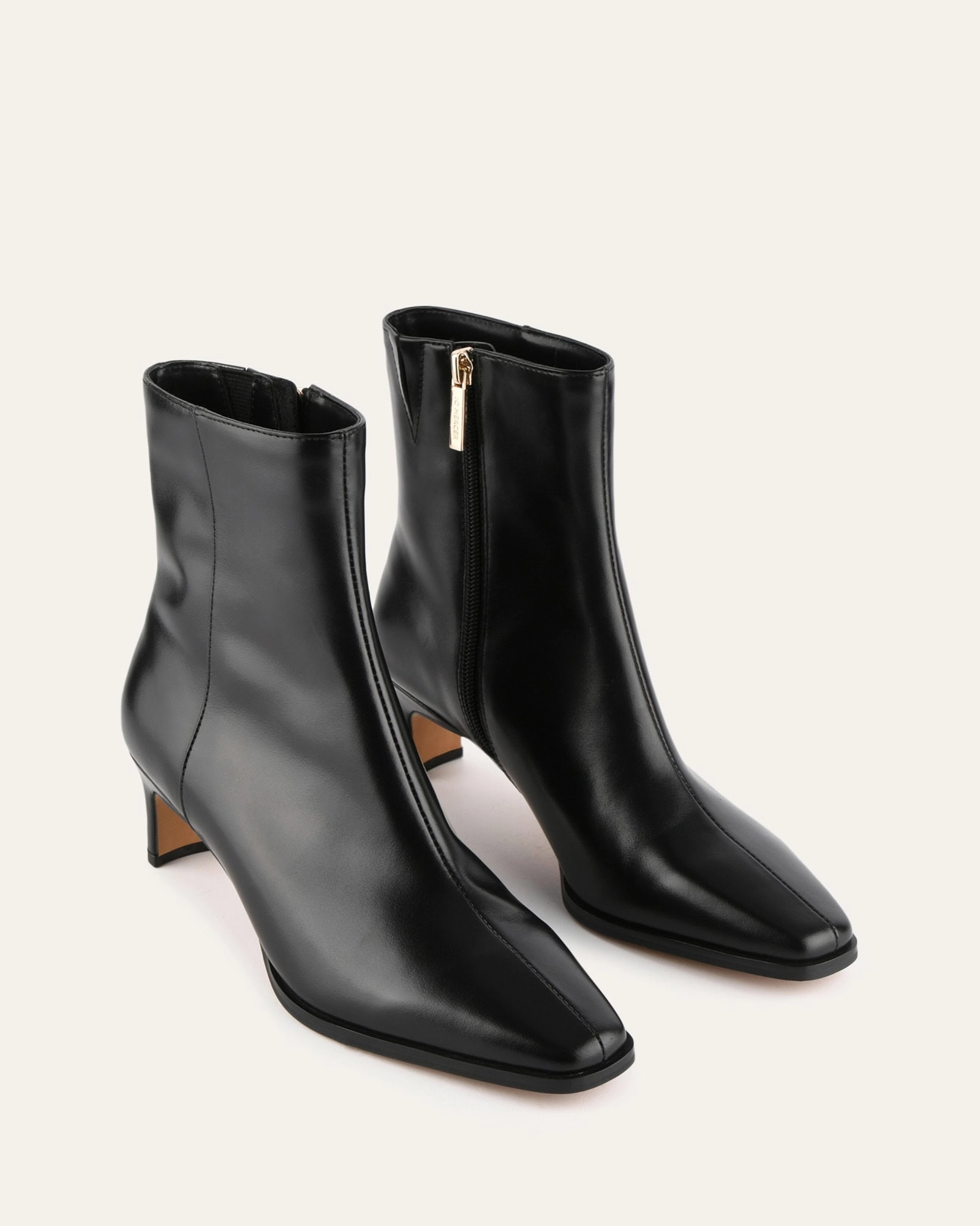 Otis Mid Ankle Boots Black Leather Inspired Layerwear Quiet Design