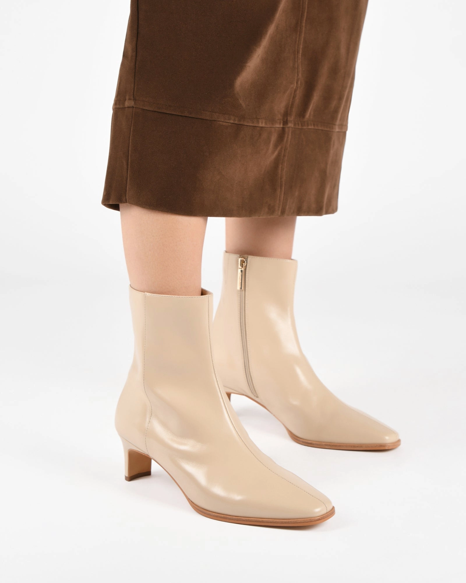 Otis Mid Ankle Boots Sand Leather Your Mobile Look Layer-Easy