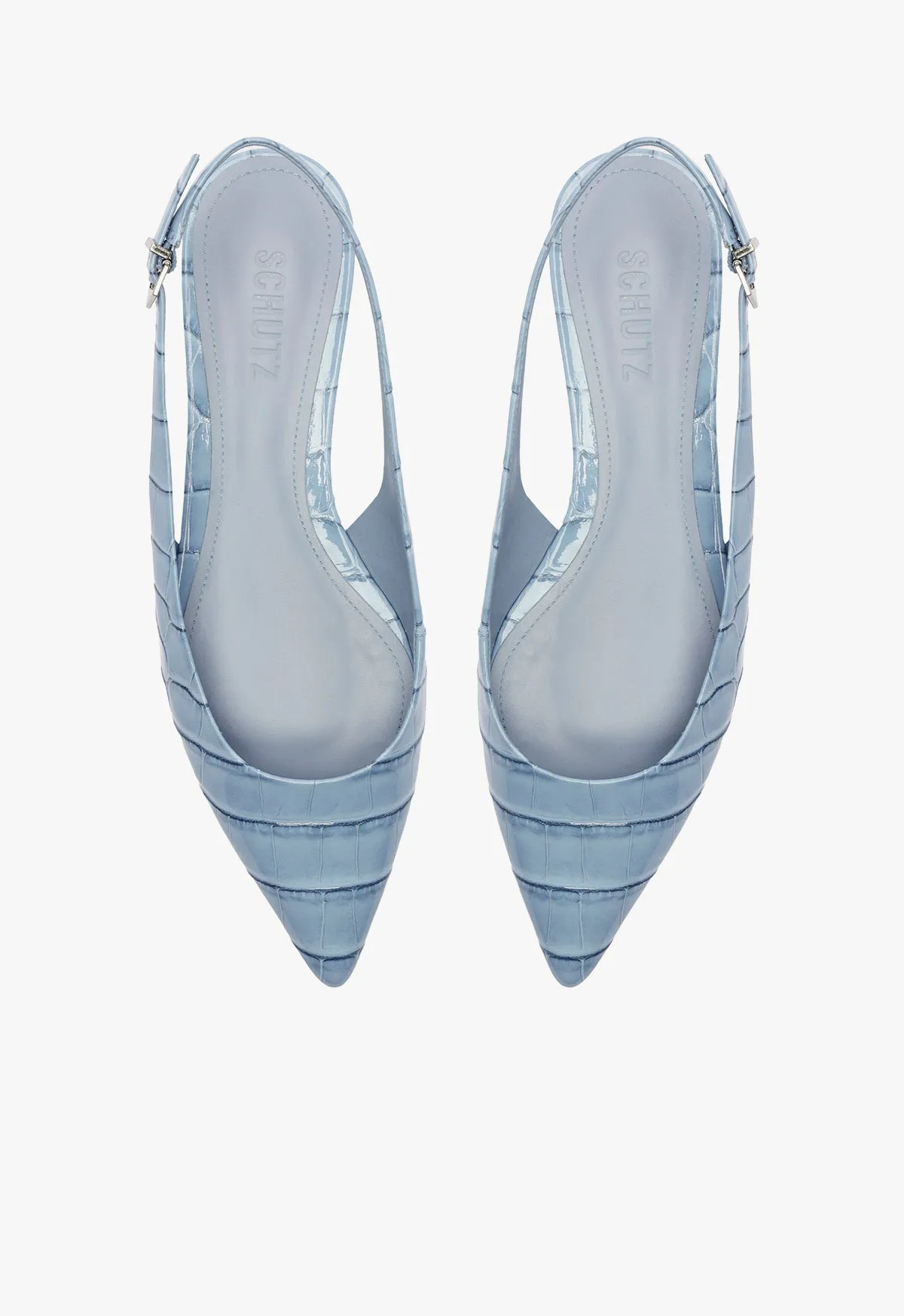 Layer Logic Paola Blue Leather Flat