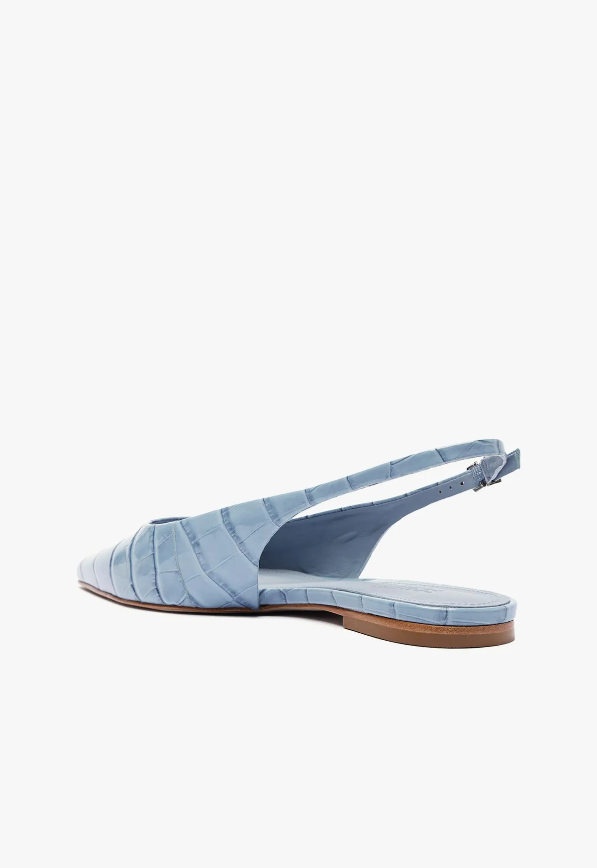 Adaptive Style Paola Blue Leather Flat
