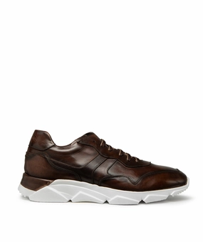 Go-Mode Ready Paolo Patinated Brown Sneakers