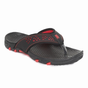 Tone-Driven Cool In Motion Paragon Black And Red Ultra-Durable Everyday Flip Flops For Men