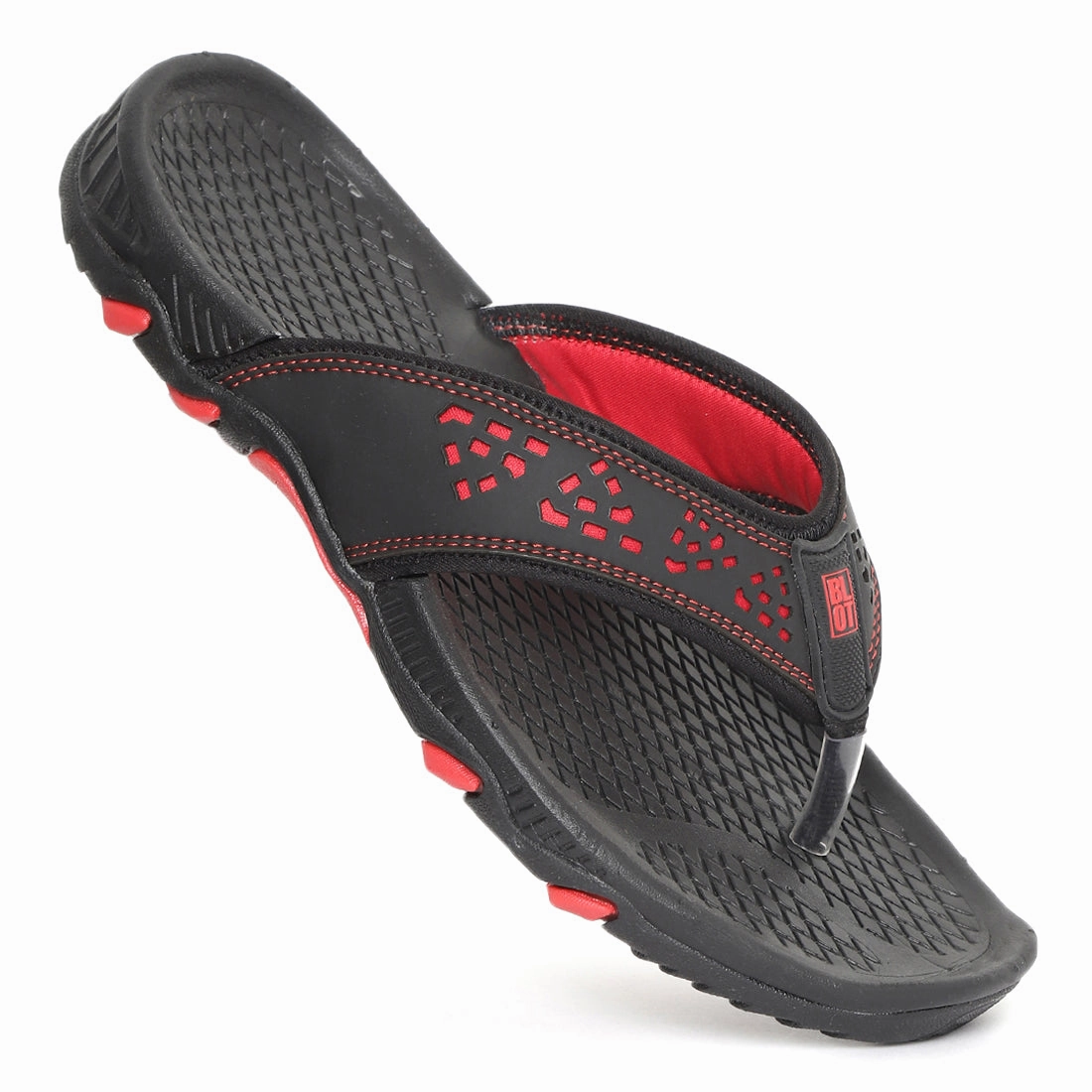 Refined Fit Gear Redefined Casual Paragon Black And Red Ultra-Durable Everyday Flip Flops For Men